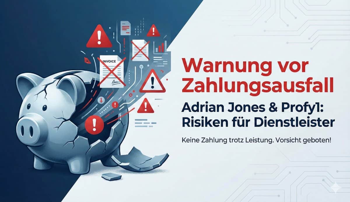 Warnung vor Zahlungsausfall durch Adrian Jones und Profy1: Risiken für Dienstleister