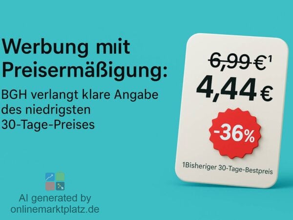 Werbung mit Preisermäßigung: BGH verlangt klare Angabe des niedrigsten 30-Tage-Preises