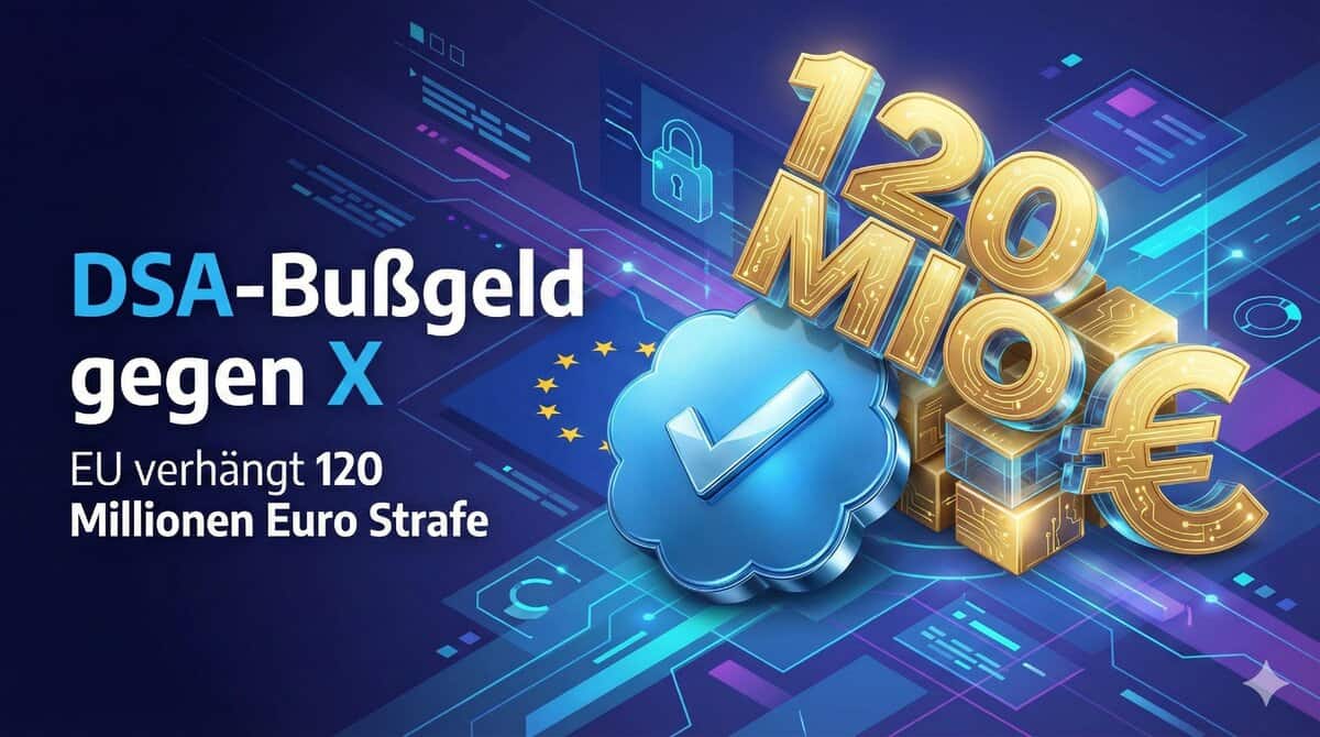 DSA-Bußgeld gegen X: EU verhängt 120 Millionen Euro Strafe