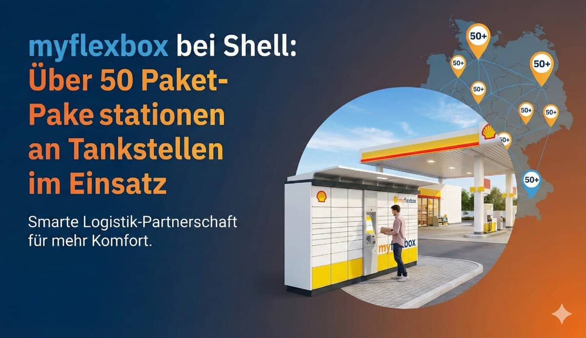 myflexbox bei Shell: Über 50 Paketstationen an Tankstellen im Einsatz