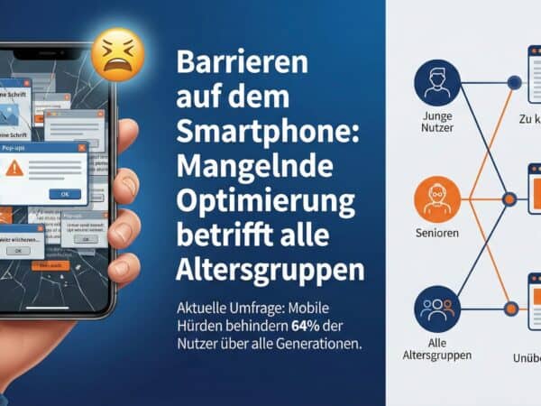 Barrieren auf dem Smartphone: Mangelnde Optimierung betrifft alle Altersgruppen