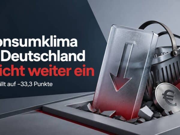 Konsumklima Deutschland bricht weiter ein und fällt auf -33,3 Punkte